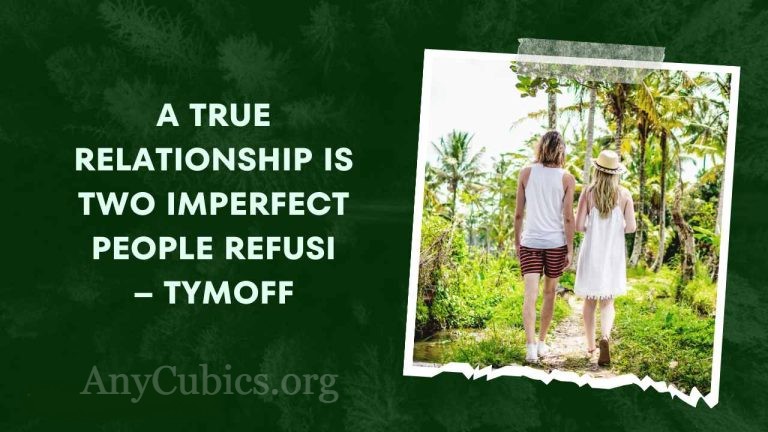 A True Relationship is Two Imperfect People Refusing-Tymoff